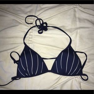 H&M Blue Striped Padded Bikini Top